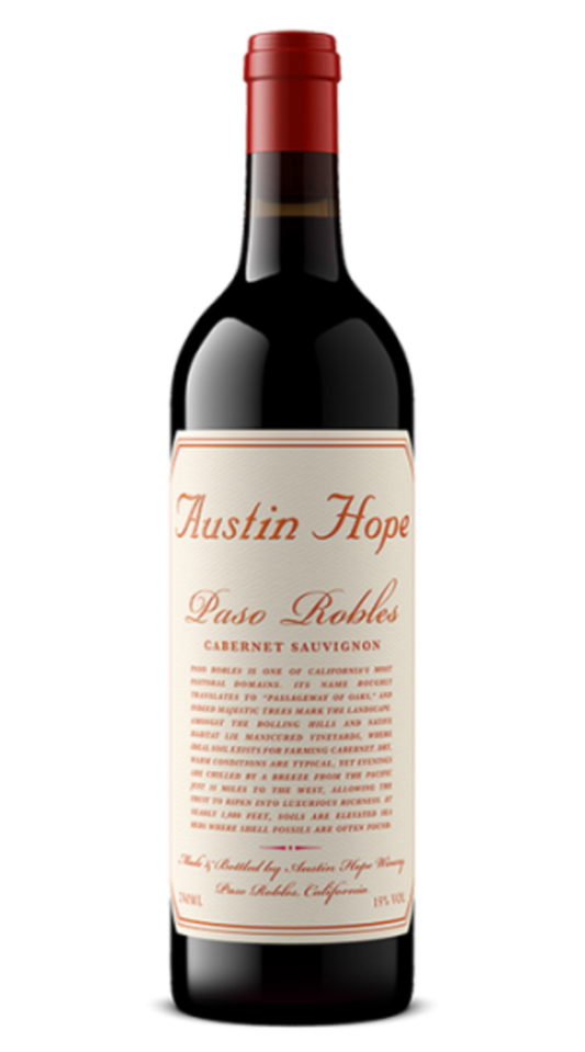 Austin Hope 2024 Paso Robles Cabernet Sauvignon 1 Liter, California's Most Acclaimed Cab. More of It.