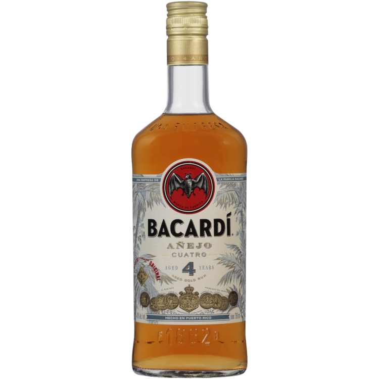 BACARDI AGED RUM ANEJO CUATRO 4 YR 80 750ML