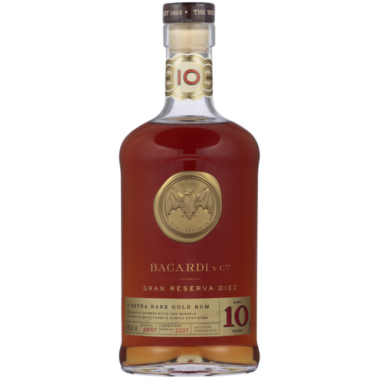 Bacardi Aged Rum Extra Rare Gold Gran Reserva Diez 10 Yr 80 750ML