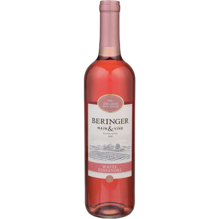 BERINGER MAIN & VINE WHITE ZINFANDEL CALIFORNIA W/ 187ML BERINGER MAIN & VINE WHITE ZINFANDEL 750ML