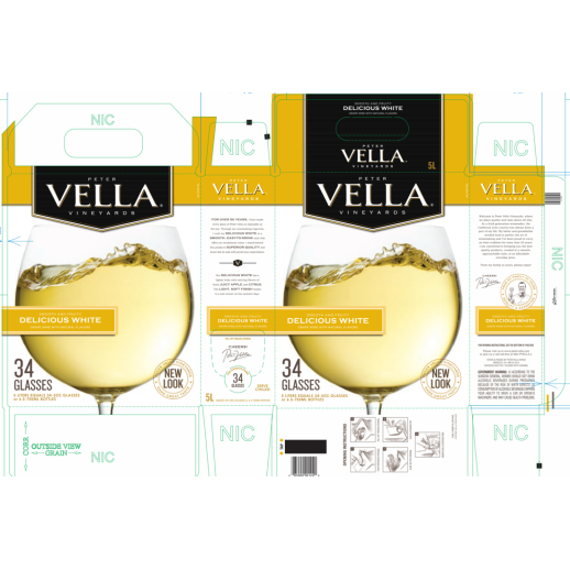Peter Vella Delicious White Crisp White 5L, The Light and Refreshing California White That Always Hits Right