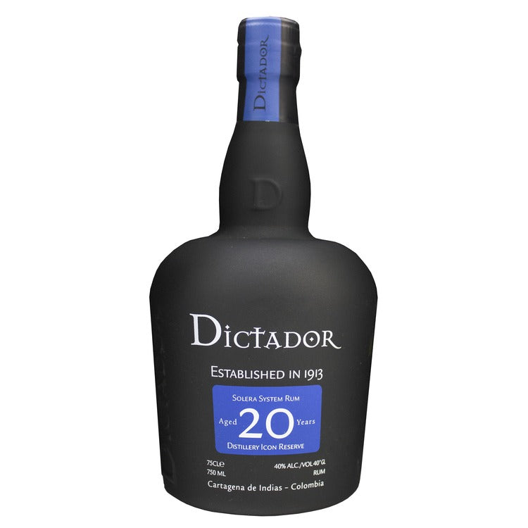DICTADOR AGED RUM SOLERA SYSTEM DESTILLERY ICON RESERVE 20 YR 80 750ML