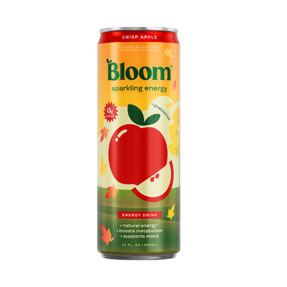 Bloom Crisp Apple Sparkling Energy Drink, 12 fl oz can