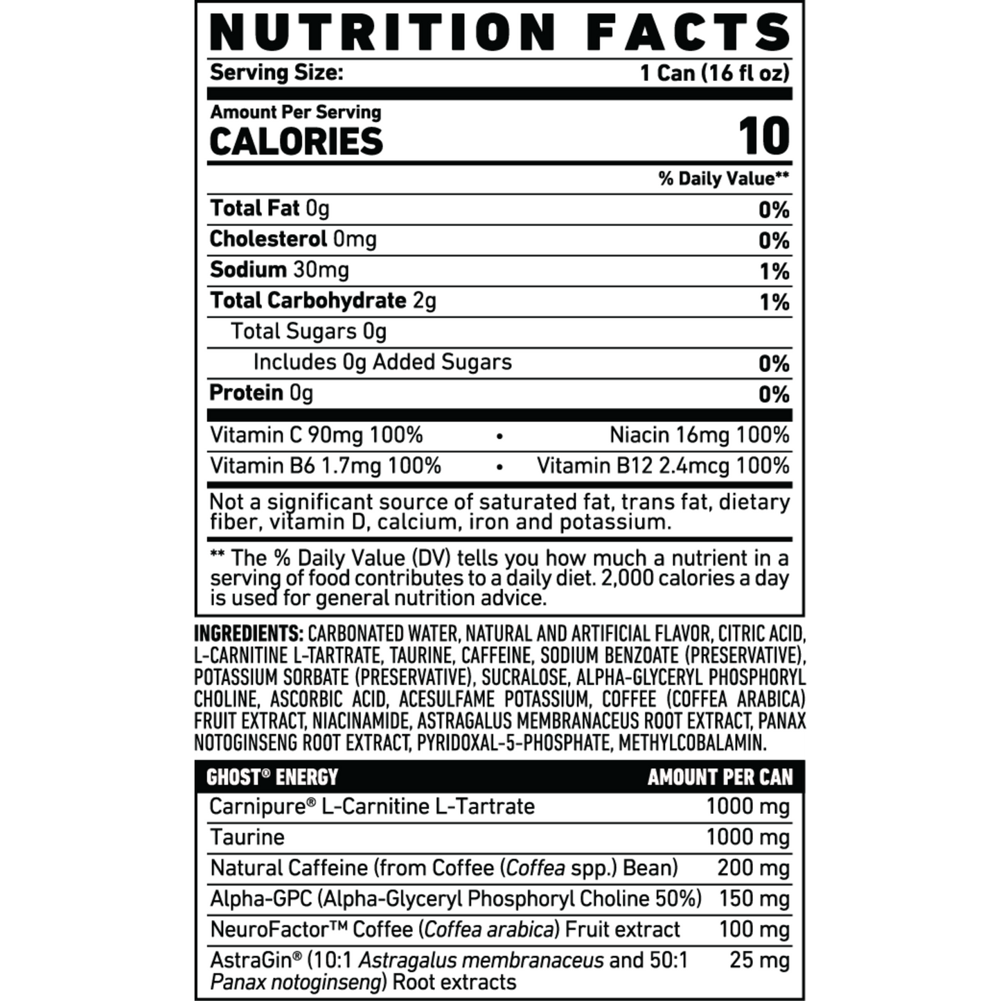 Ghost Zero Sugar Energy Drink, Merica Pop, 16 fl oz can