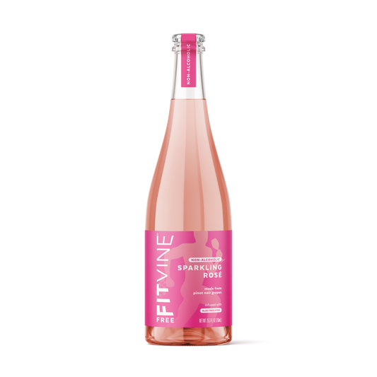 FitVine Free Sparkling Rose Non-Alcoholic 750ML, Zero Alcohol Zero Sugar Bubbles