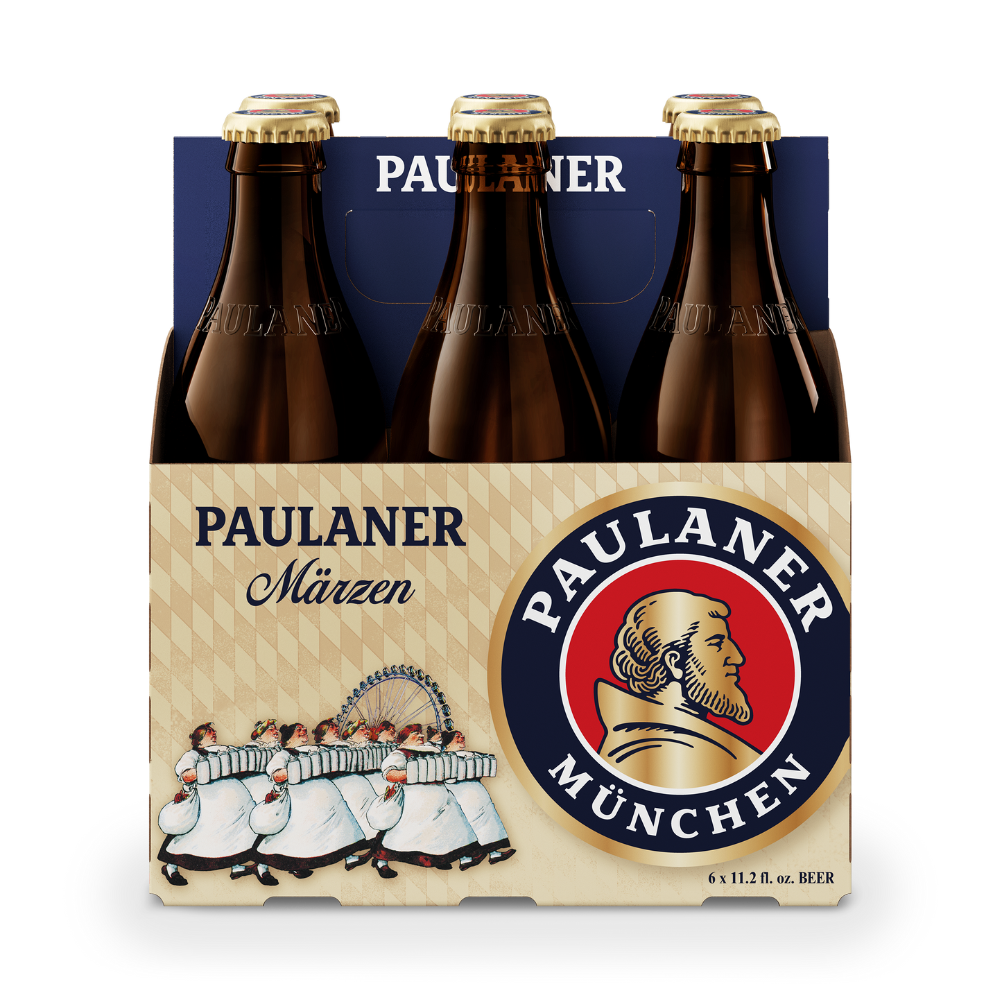 Paulaner Oktoberfest Marzen 330 mL four-by-six pack front, US pack