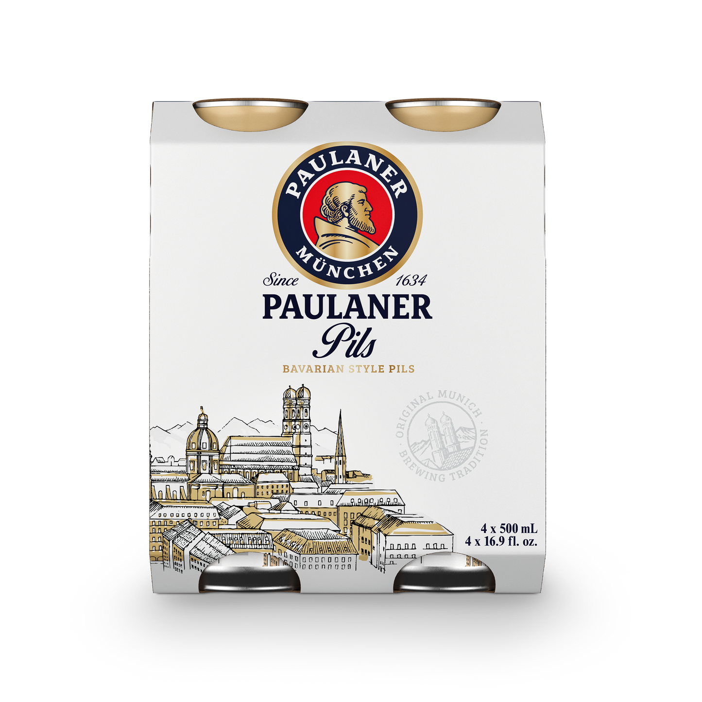 Paulaner Premium Pils 500 mL cans four-pack, US pack
