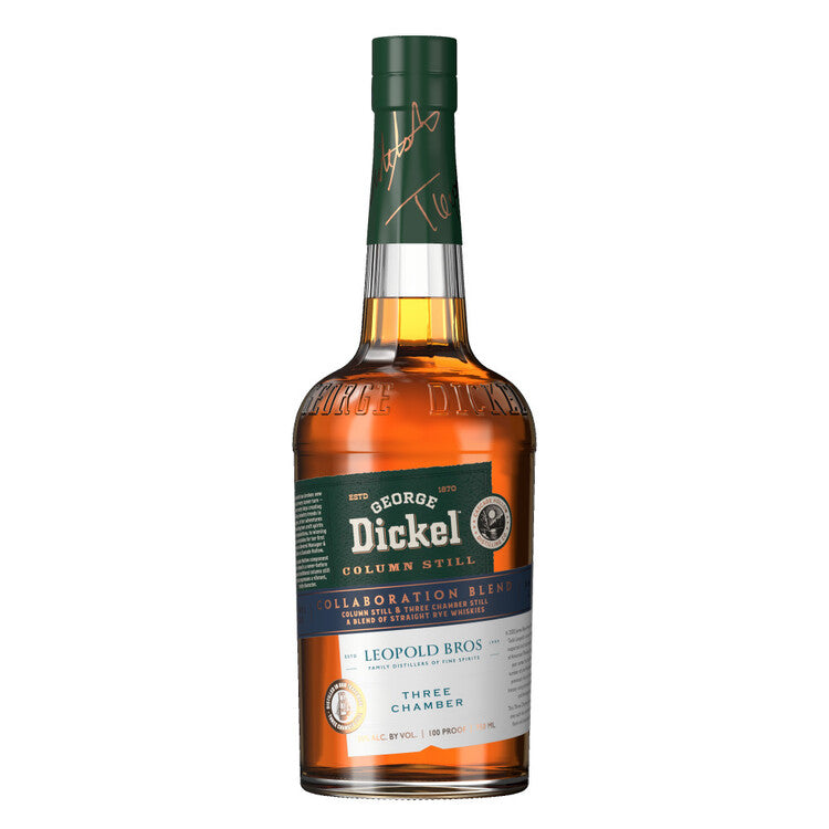 GEORGE DICKEL RYE WHISKEY X LEOPOLD BROS COLLABORATION BLEND COLIMN STILL THREE CHAMBER 100 750ML