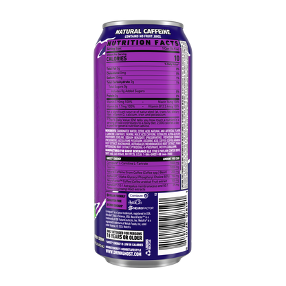 Ghost Zero Sugar Energy Drink, Welch's Grape, 16 fl oz can