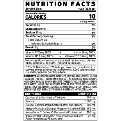 Ghost Zero Sugar Energy Drink, Welch's Grape, 16 fl oz can