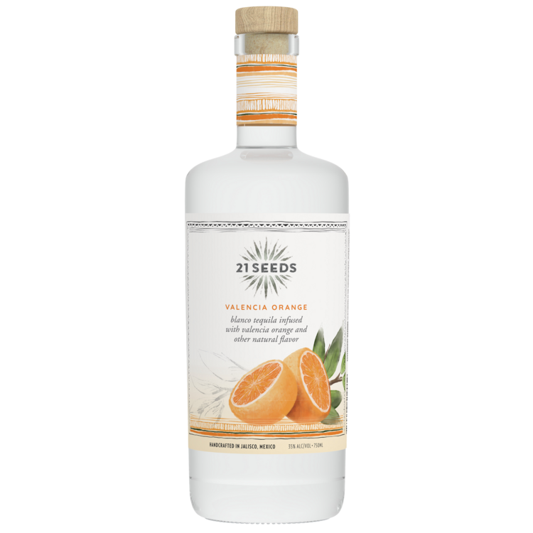21 SEEDS VALENCIA ORANGE INFUSED BLANCO TEQUILA 70 W/ POPSICLE KIT 750ML