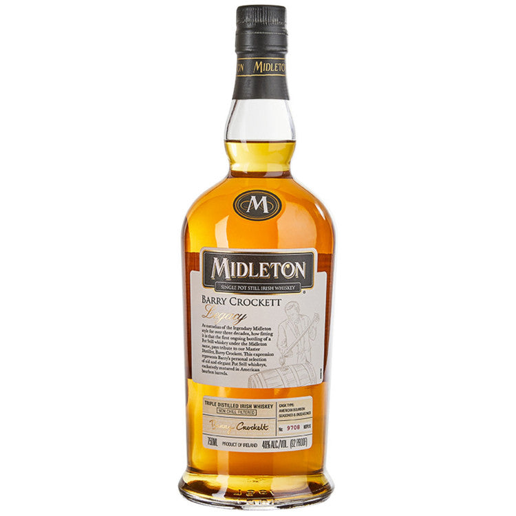 MIDLETON SINGLE POT STILL IRISH WHISKEY BARRY CROCKETT LEGACY 92 750ML