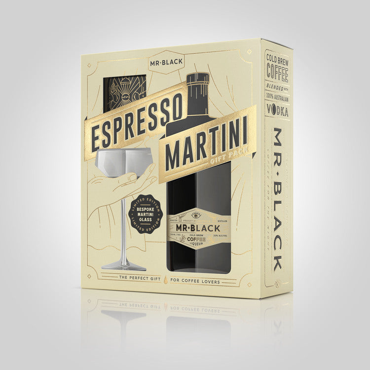 MR BLACK COLD BREW COFFEE LIQUEUR 50 W/ MARTINI GLASS 750ML