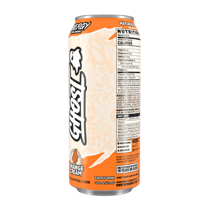 Ghost Zero Sugar Energy Drink, Orange Cream, 16 fl oz can