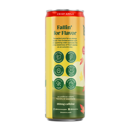 Bloom Crisp Apple Sparkling Energy Drink, 12 fl oz can