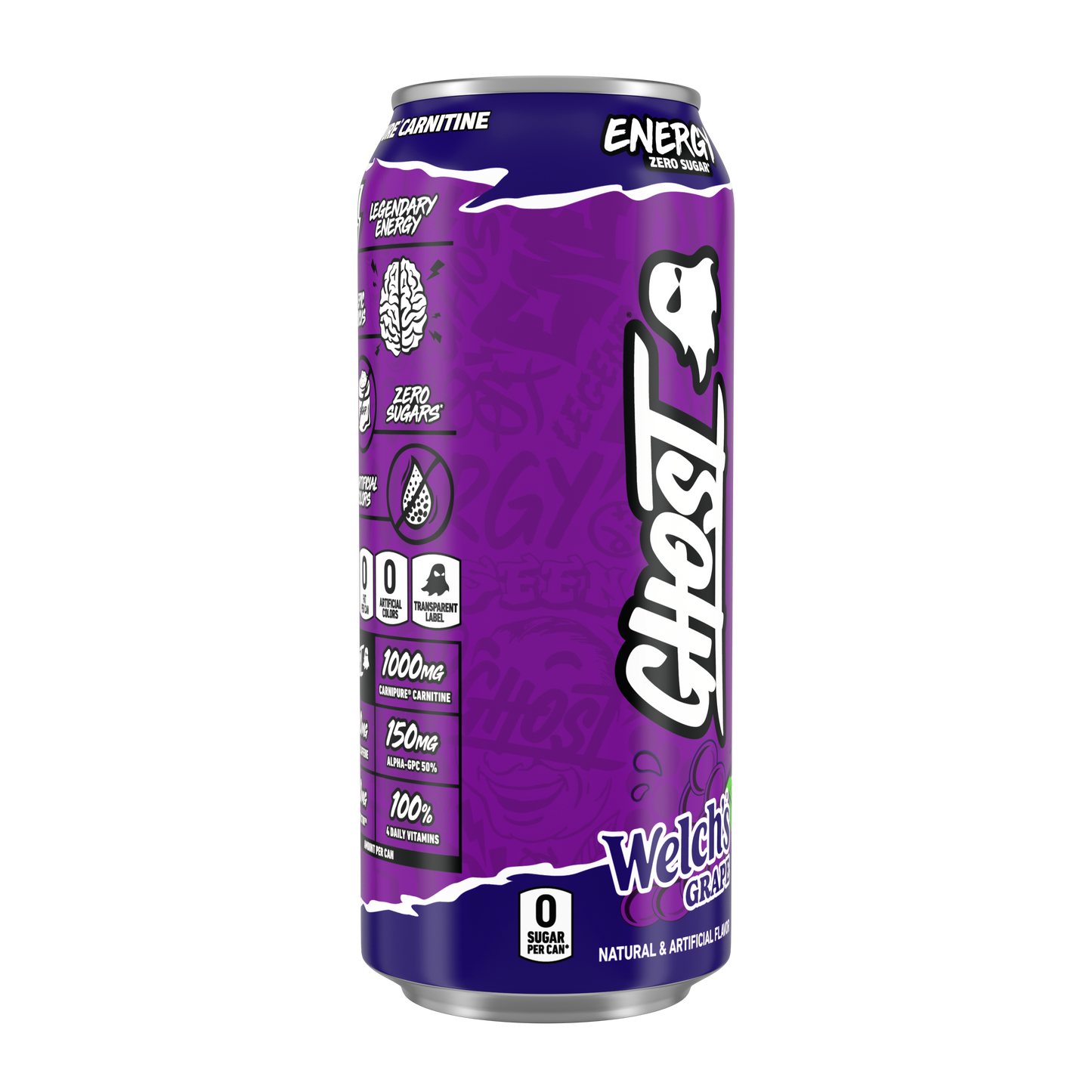 Ghost Zero Sugar Energy Drink, Welch's Grape, 16 fl oz can