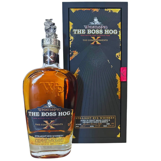 WhistlePig The Boss Hog X The Commandments Straight Rye Whiskey 750mL Gift Box, 106.2 Proof Barrel 113