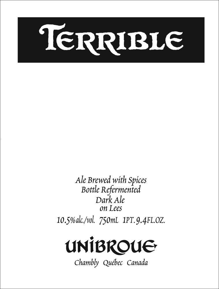 Unibroue La Terrible quadrupel, 750 ml bottles