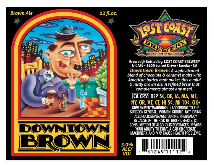 Lost Coast Downtown Brown ale, 24-pack 12 oz bottles