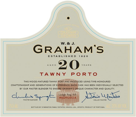Graham's 20 Year Old Tawny Port 375ML, A Nutty, Elegant Aged Tawny From One of Porto's Great Houses