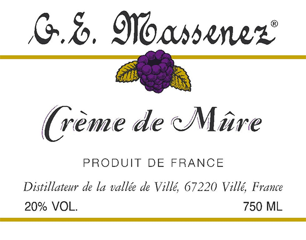 MASSENEZ CREME DE MURE BLACKBERRY 750 mL
