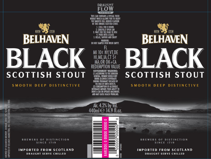 BELHAVEN BLACK STOUT PUB CANS 6/4PK 14.9 oz (24)