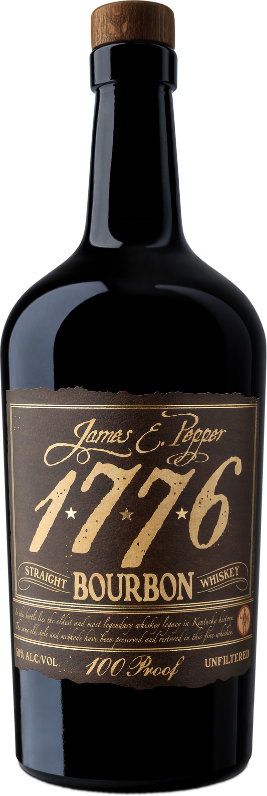 James Pepper 1776 Bourbon 100 Proof 750ML, Rich Bourbon Sweetness and Rye Spice From a Legendary Kentucky Name