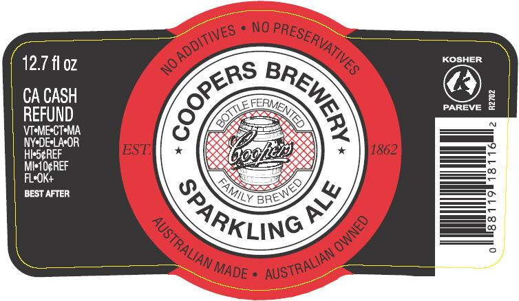 Coopers Sparkling Ale, 24-pack 375 ml bottles