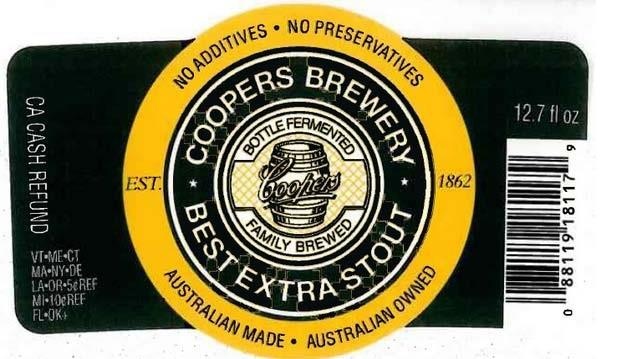 COOPERS STOUT 4/6PK (yellow lbl) 375 mL (24)