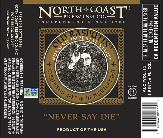 North Coast Old Rasputin Russian Imperial Stout, 22 oz bottles