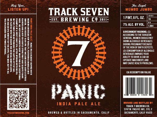 TRACK 7 PANIC IPA 4/6PK CANS 12 oz (24)