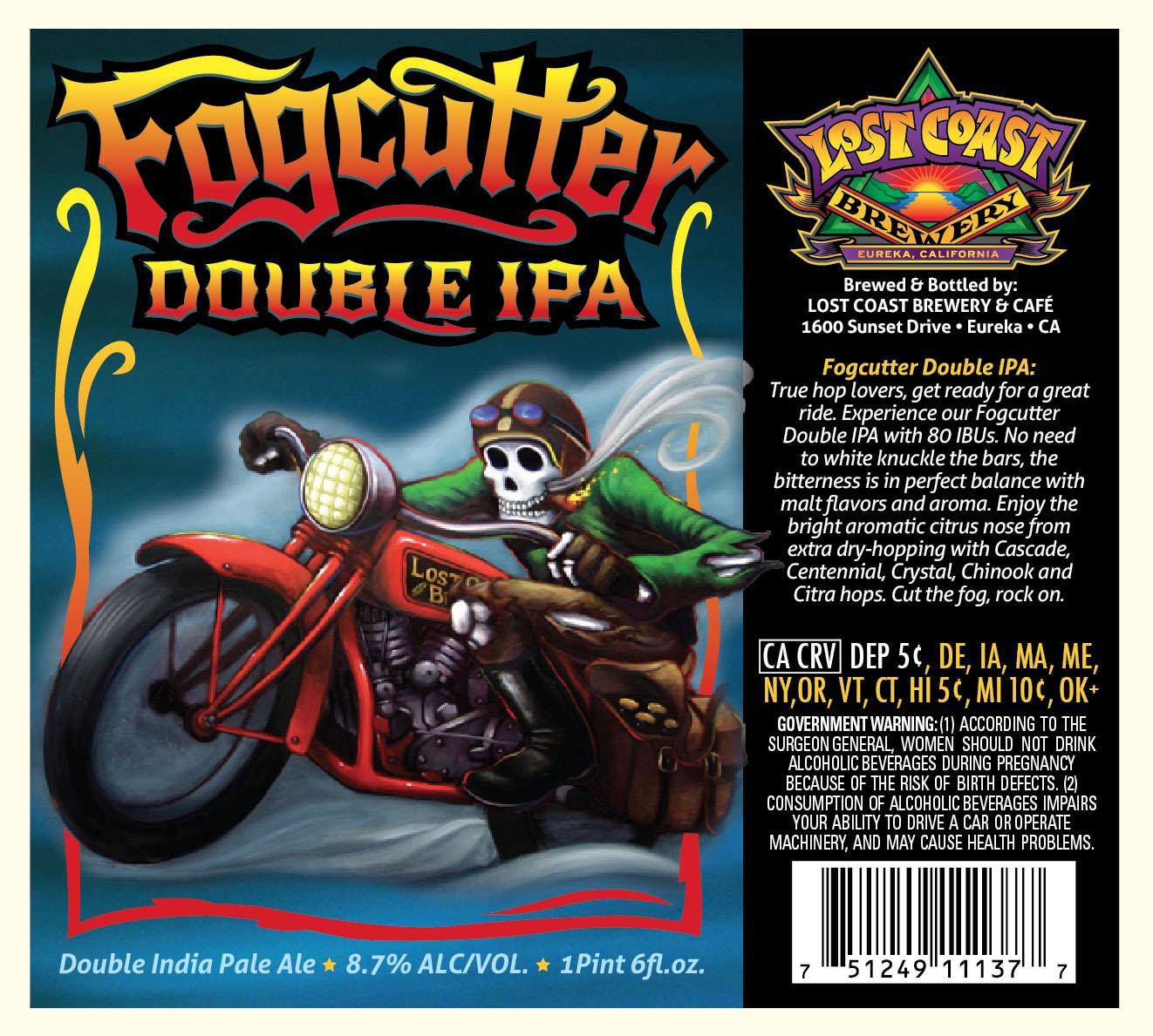 Lost Coast Fogcutter double IPA, 24-pack 12 oz cans