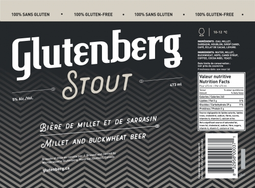 GLUTENBERG GLUTEN-FREE STOUT 6/4PK CANS 16 oz (24)
