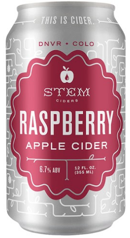 Stem Raspberry cider, 24-pack 12 oz cans