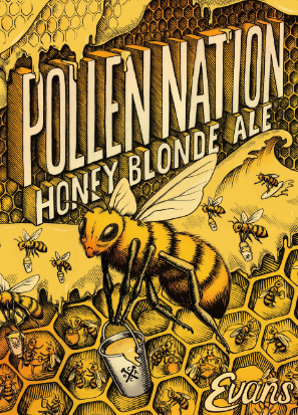 Evans Pollen Nation honey blonde ale, 24-pack 16 oz cans