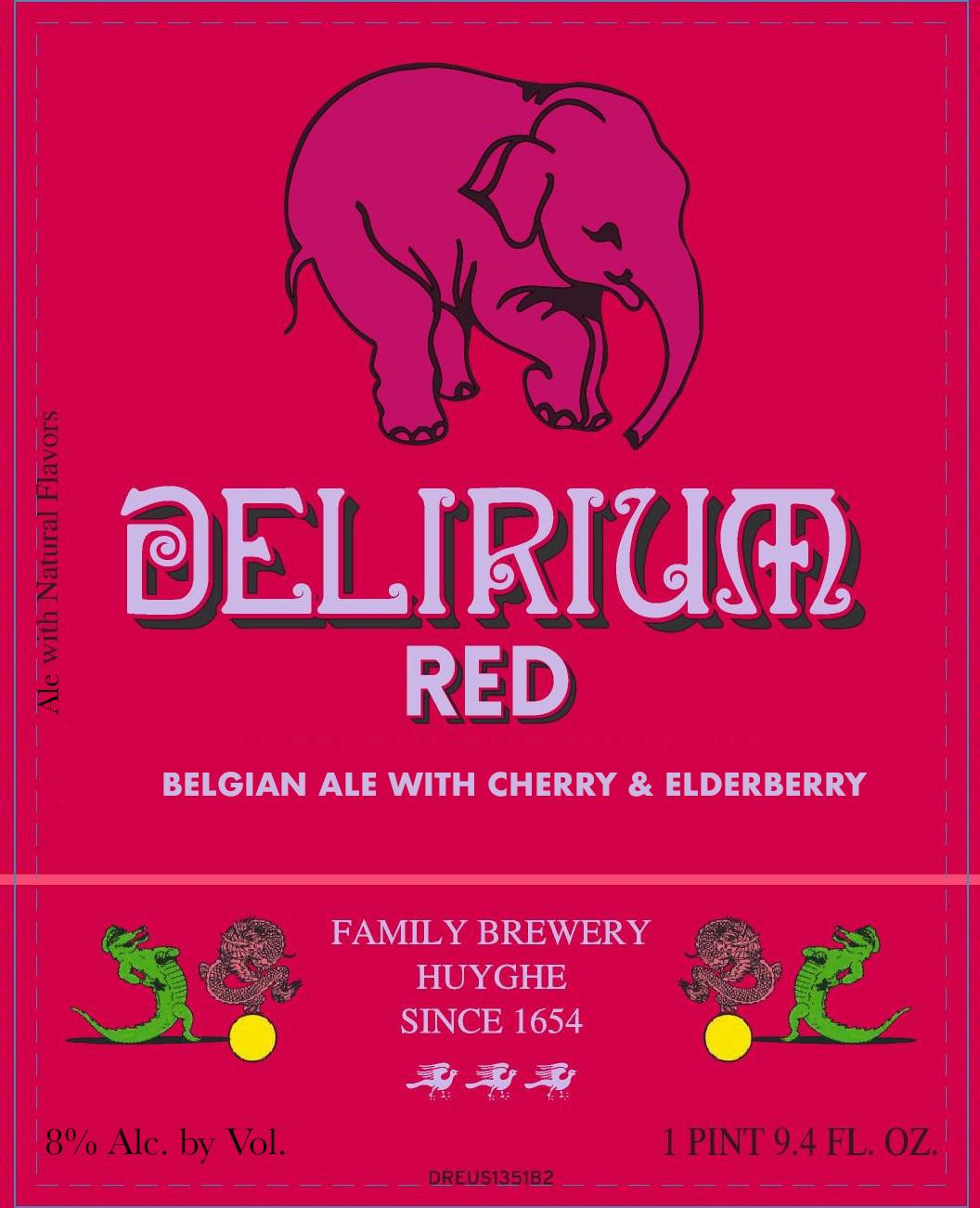 Delirium Red Belgian cherry kriek ale, 24-pack 16.9 oz cans