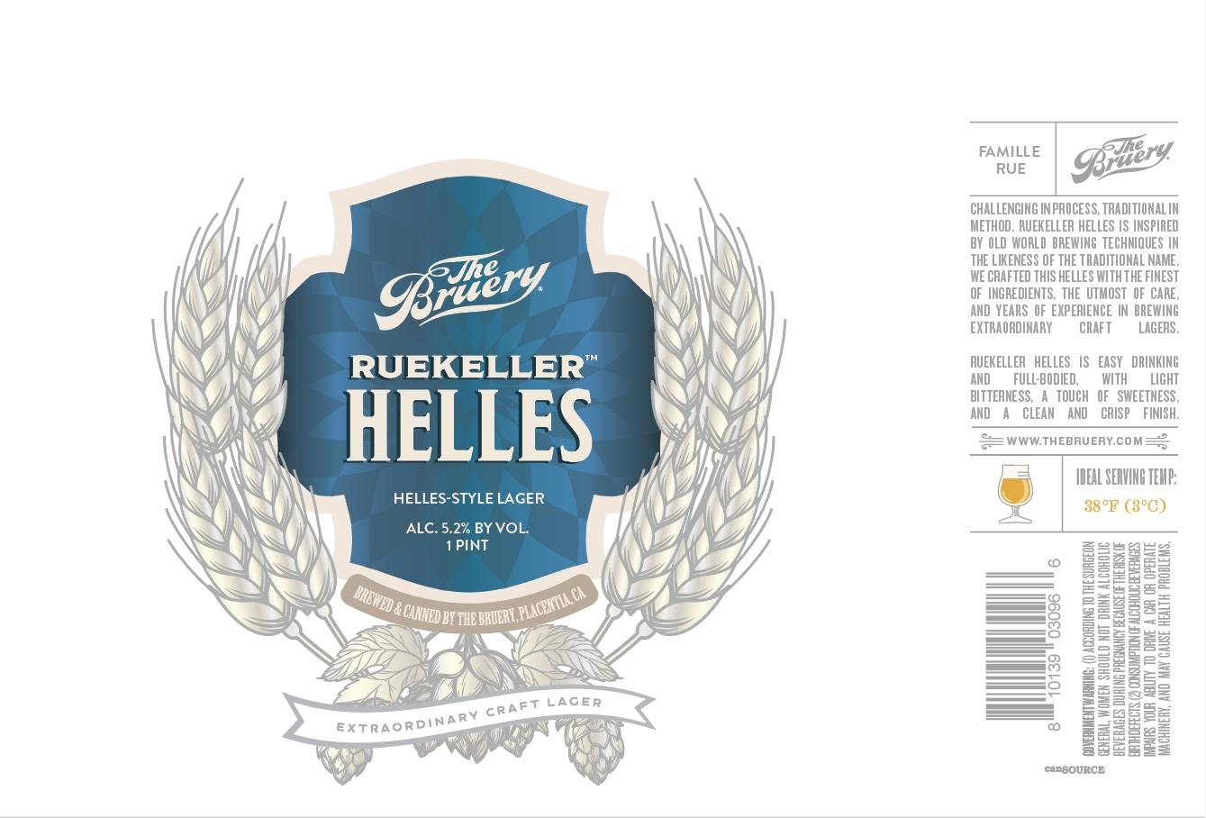The Bruery Ruekeller Helles lager, 24-pack 16 oz cans