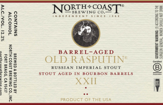 North Coast Old Rasputin bourbon barrel-aged imperial stout, 24-pack 12 oz bottles
