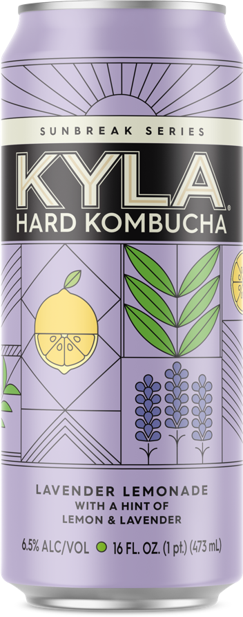 Kyla Sunbreak Lavender Lemonade hard kombucha, 24-pack 12 oz cans