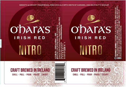 O'Hara's Irish Red nitro ale, 24-pack 14.9 oz cans