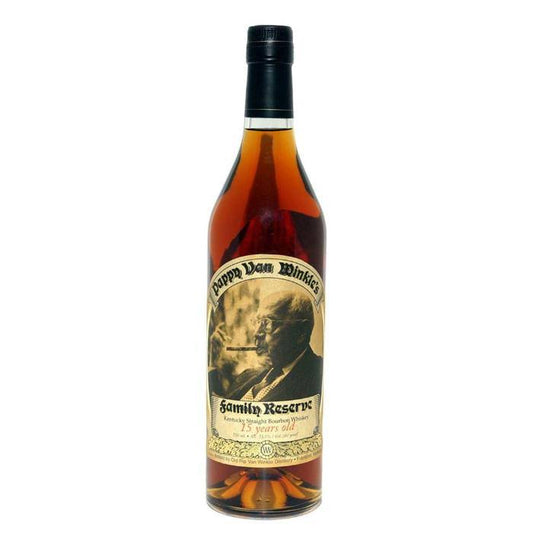 Bottle of Pappy Van Winkle's Family Reserve 15 Year Old Kentucky Straight Bourbon Whiskey 750ml with the classic portrait label