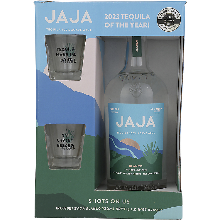 JAJA TEQUILA BLANCO 80 W/ 2 SHOT GLASSES 750ML