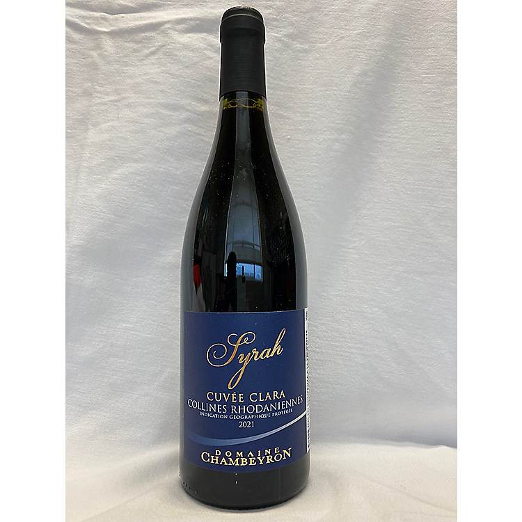 DOMAINE CHAMBEYRON SYRAH CUVEE CLARA COLLINES RHODANIENNES 2021 750ML