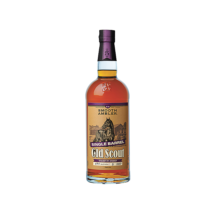 SMOOTH AMBLER STRAIGHT RYE WHISKEY OLD SCOUT RYE SINGLE BARREL CASK STRENGTH 4 YR 114.8 750ML