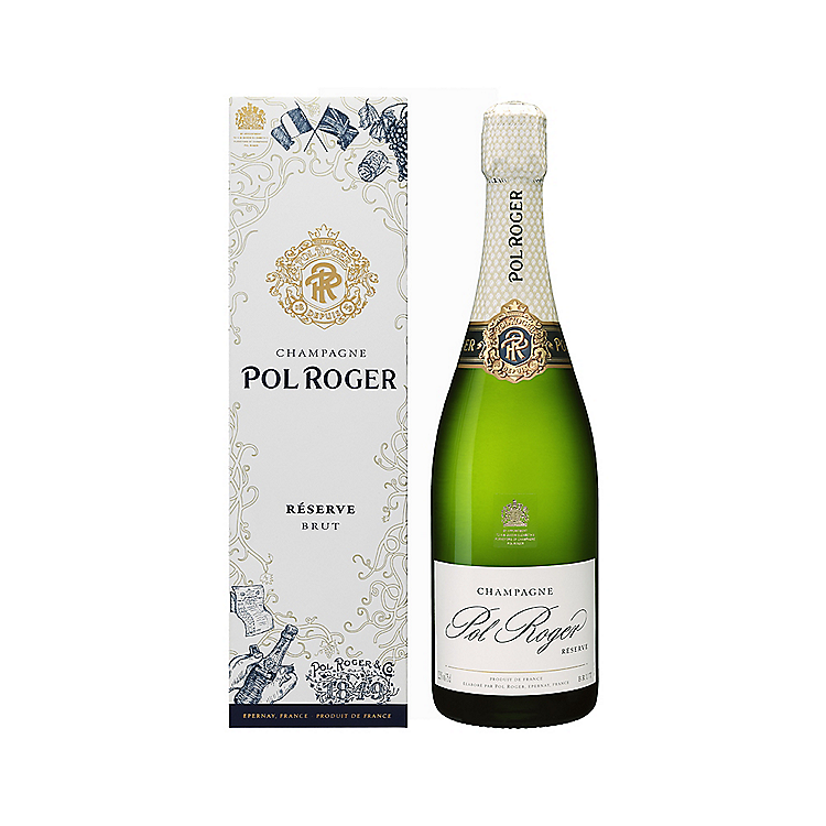 POL ROGER CHAMPAGNE BRUT RESERVE W/ GIFT BOX 750ML
