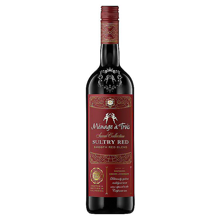 MENAGE A TROIS SULTRY RED SMOOTH RED BLEND SWEET COLLECTION CALIFORNIA 750ML