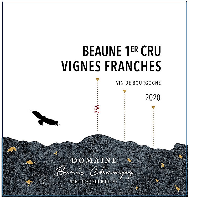 DOMAINE BORIS CHAMPY VIN ROUGE BEAUNE LES VIGNES FRANCHES PREMIER CRU 2020 750ML