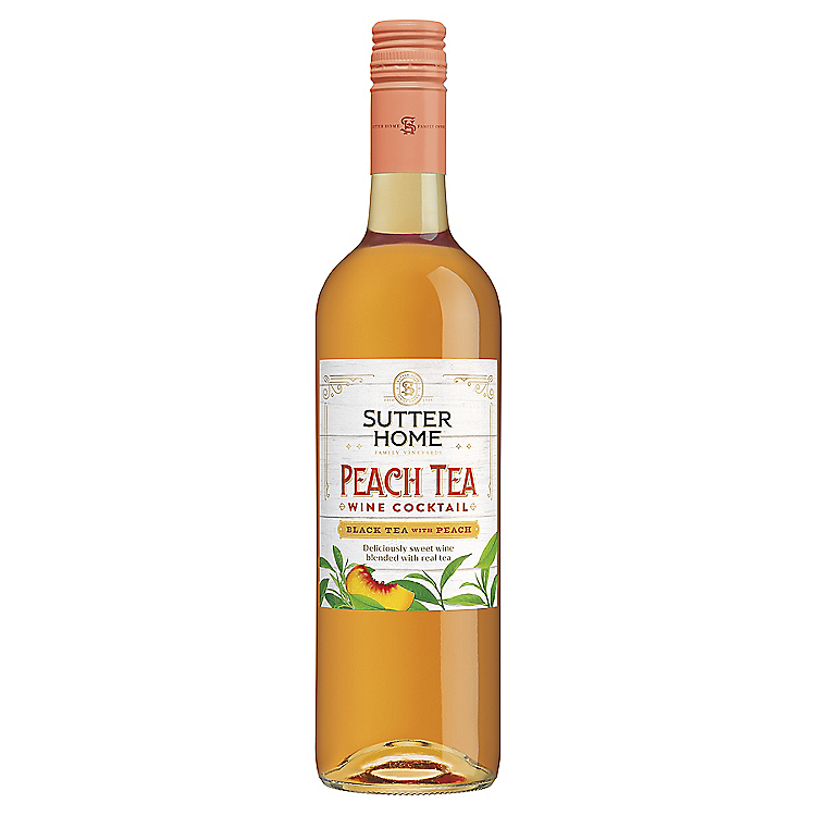 SUTTER HOME PEACH TEA WINE COCKTAIL BLACK TEA WITH PEACH 750ML
