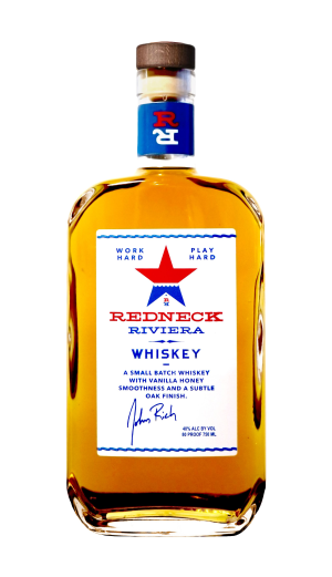 Redneck Riviera American Blended Whiskey 750ml bottle with red star Work Hard Play Hard label