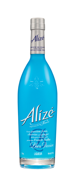 Alize Bleu Passion Liqueur 750ML, French Vodka With Passion Fruit, Cherry, and Ginger